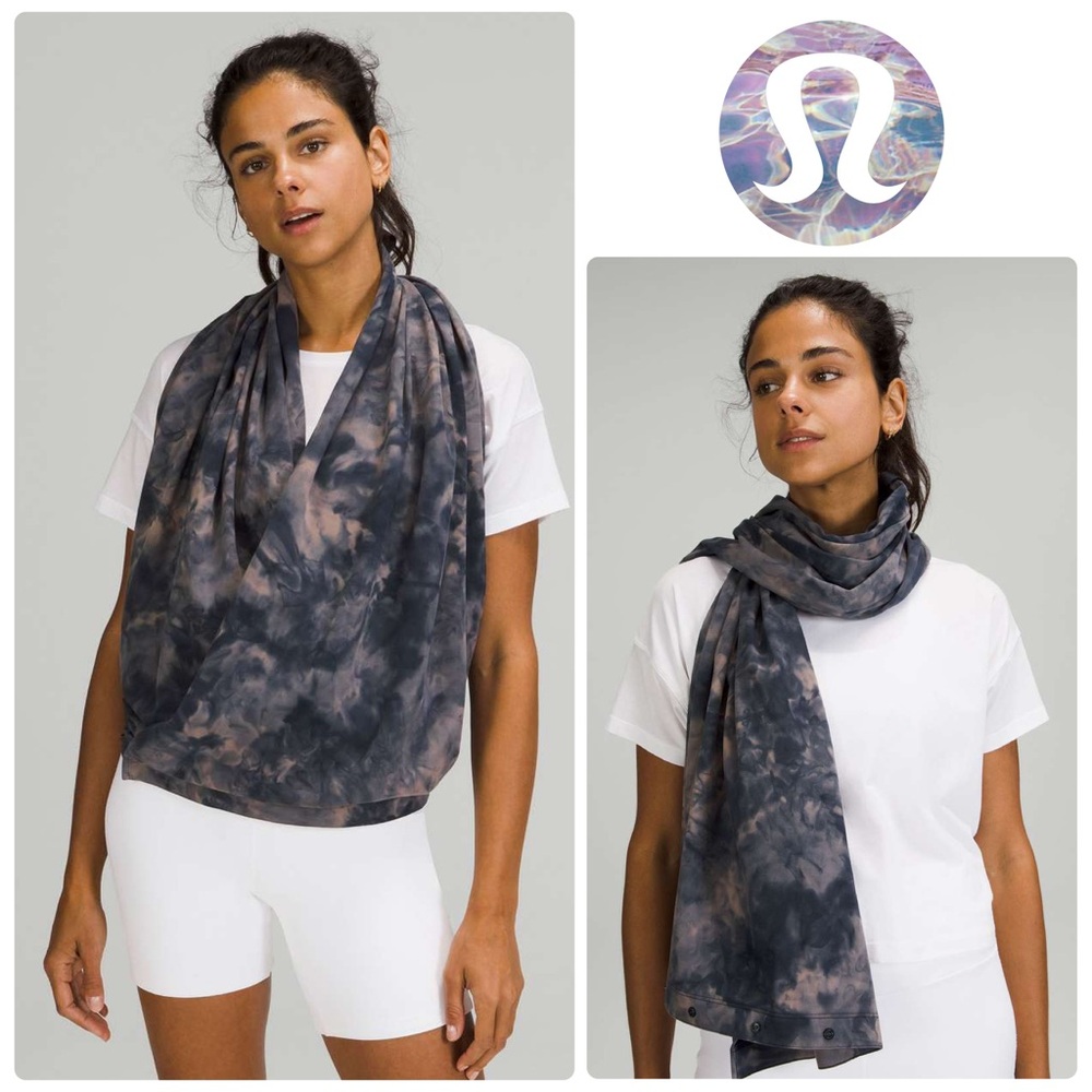 NWT Lululemon Customizable Snap Scarf in Diamond Dye Lunar Rock True Navy